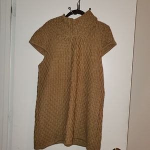 Mock neck short sleeve sweater dress